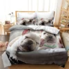 Bulldog Duvet Cover French Bulldogs Bedding Set Twin Polyester Chocolate Puppy Pet Doggy Animal Quilt Cover 15 - French Bulldog Merch