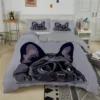 French Bulldog Duvet Cover Set Puppy Bedding Set Bedclothes with Pillowcase Single Double King Queen Size 18 - French Bulldog Merch