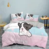 French Bulldog Duvet Cover Set Puppy Bedding Set Bedclothes with Pillowcase Single Double King Queen Size 6 - French Bulldog Merch