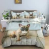 French Bulldog Duvet Cover Set Puppy Bedding Set Bedclothes with Pillowcase Single Double King Queen Size 7 - French Bulldog Merch