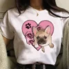 French Bulldog Print Women Clothing Kawaii T shirts Summer Short Sleeve Ladies Oversized Tees Female Harajuku 11 - French Bulldog Merch