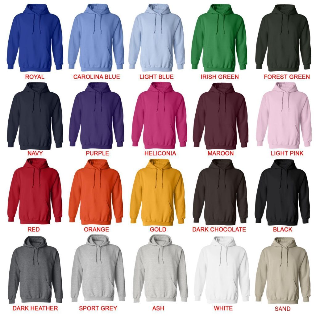 hoodie color chart - French Bulldog Merch